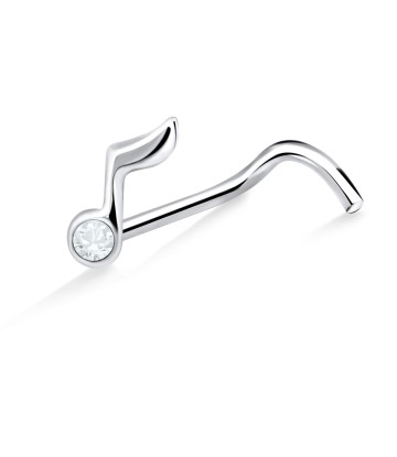 Interesting Design Silver Curved Nose Stud NSKB-858